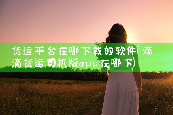 货运平台在哪下载的软件