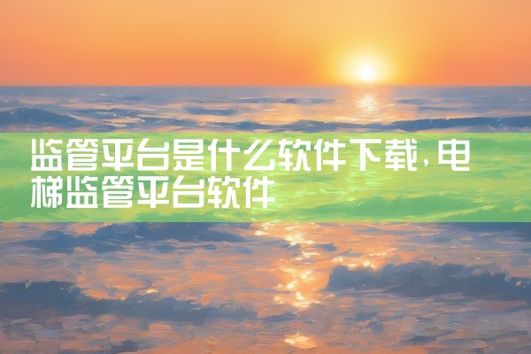 监管平台是什么软件下载