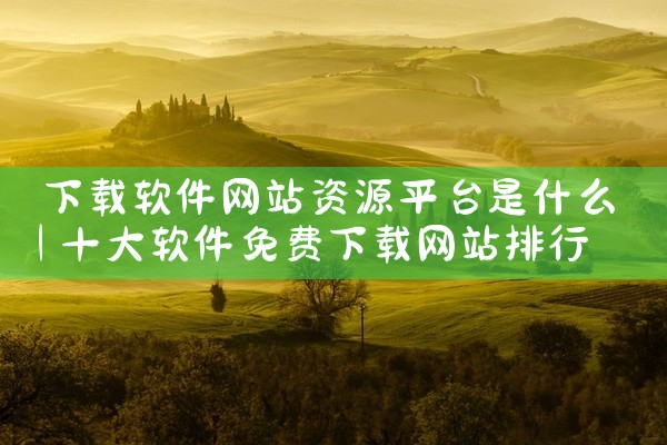 下载软件网站资源平台是什么